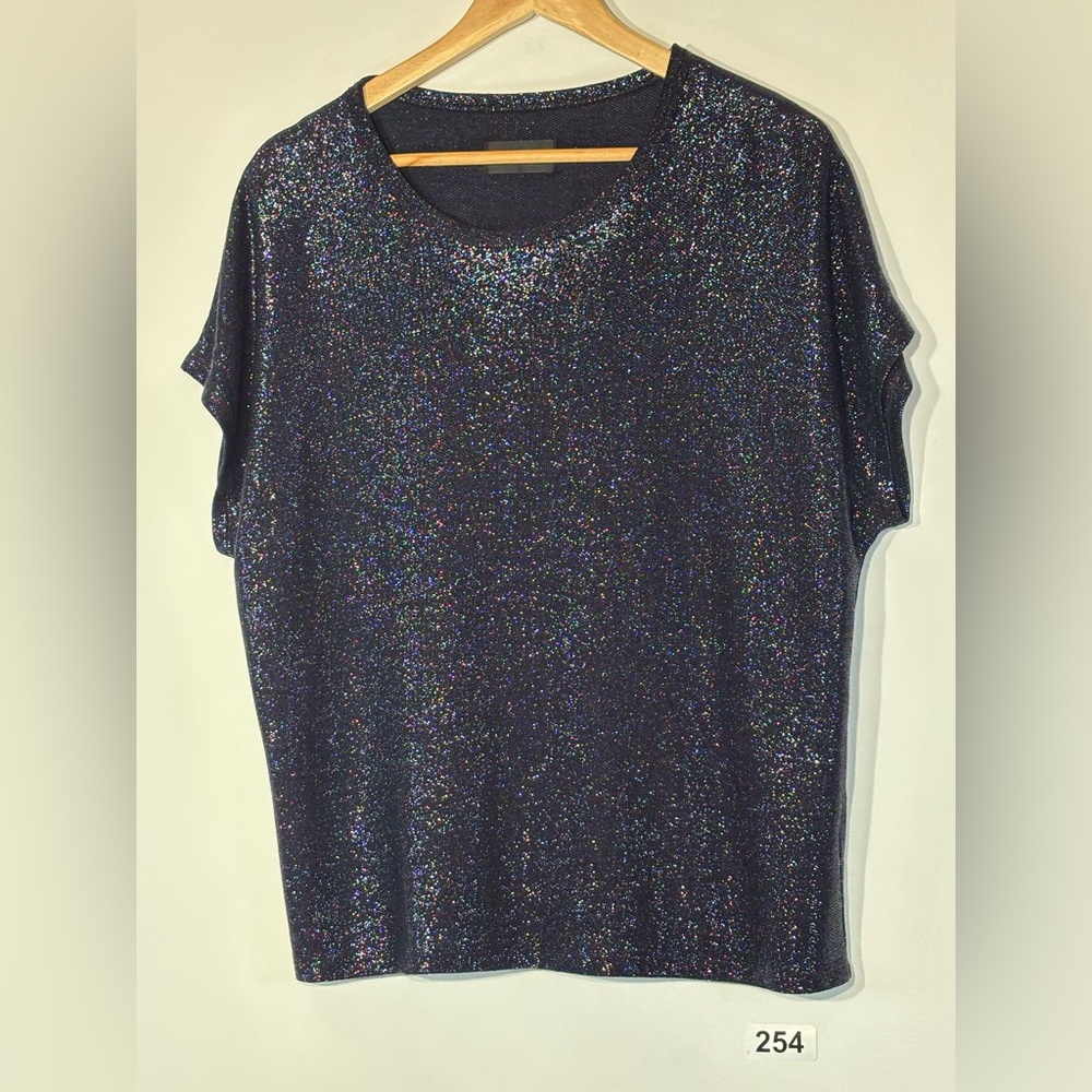 RtA Shimmering Black Short Sleeve Tee Size M